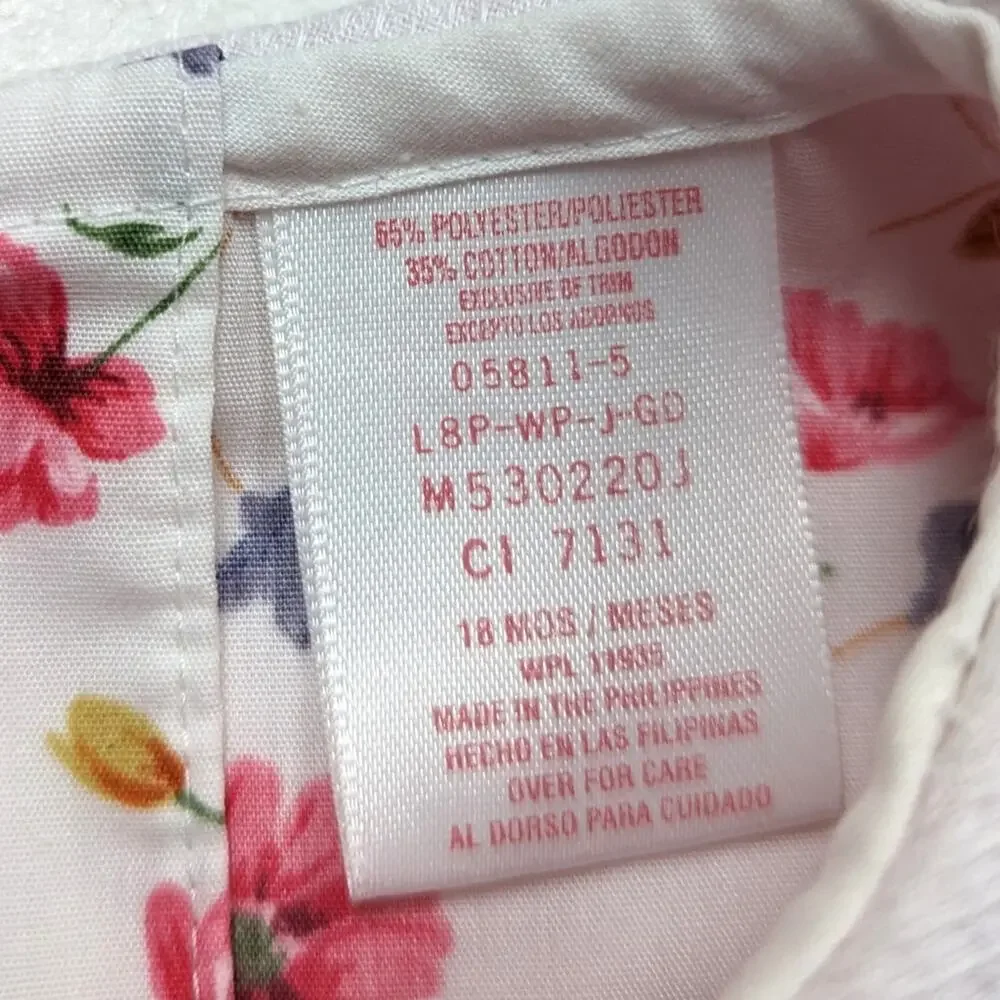 Vintage Allison Ann Dress Girls Size 18m Pink Floral Spring